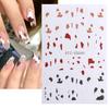 BELLEZA COMPLETA Nueva pegatina de arte de uñas de gato KT para el Día de San Valentín Mezcla de pegatinas adhesivas rojas para uñas con parte trasera caliente