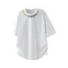 Yidao Vintage 2026 Verano Nuevo Estilo Japonés de Moda Gradiente Bordado Diseño Casual Holgado Unisex Camiseta de Manga Corta