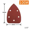 Papel de Lija Triangular de 5 Agujeros con Respaldo de Velcro 140*90mm Flock Autoadhesivo con Agujeros, Directo del Fabricante, Hoja para Pulir Muebles de Carpintería