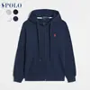 Sudadera de Manga Larga Rl Primavera y Otoño Transfronteriza para Hombre Casual Color Sólido Logo de Caballo Bordado Sudadera Cardigan con Cremallera Ropa para Hombre y Mujer