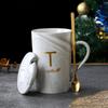 Caneca com Padrão de Mármore Caneca Simples para Casal Xícara de Café de Cerâmica Presente Acompanhamento Presente de Feriado Impressão de Logotipo