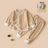 Ropa para Bebé Recién Nacido para Primavera, Otoño e Invierno, 0-3 Meses, Conjunto Dividido de Algodón Puro, Ropa Interior Base, Conjunto de Ropa de Otoño para Bebé