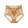 Calcinhas Populares de Renda e Cetim de Cintura Média-Alta para Mulheres, Crotch de Algodão Puro Respirável, Triângulo Sexy com Cobertura de Quadril em Tela