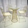 Taburete de Barra con Respaldo Hueco, Mesa Alta Creativa y Sillas de Barra para Cafeterías y Tiendas de Té con Leche, Mesa de Cóctel, Arte en Hierro
