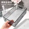 Caja de almacenamiento apilable de lujo ligero de alto valor con diseño de glaciar, cesta transparente de acrílico para cosméticos de escritorio