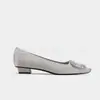 Zapatos Planos Cuadrados para Mujer Modelo Nuevo 2026 RV, Punta Cuadrada, Satén con Pedrería Versátiles de Boca Baja Cómodos, Zapatos Planos Elegantes