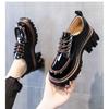 Sapatos de couro femininos estilo britânico pequeno 2023 nova cor de outono combinando estilo ocidental moderno plataforma de salto grosso sapatos femininos mocassins