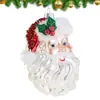 Enfeites de Vidro com Rosto de Papai Noel Decorações de Natal de Vidro Enfeites Festivos para Árvore de Natal Artesanato em Vidro