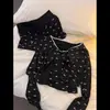 Pode Ser Usado Fora, Pijama Puro e Desejável com Estampa de Laços Estilo Menina, Estilo Verão Feminino com Bojos, Shorts de Alça, Conjunto de Três Peças para Casa