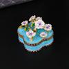 Nova Exquisita Caixa de Joias Esmaltada Orquídea Roxa Caixa de Armazenamento para Anéis e Brincos Ornamentos de Penteadeira Caixa de Joias com Tampa Flip-Top à Prova de Poeira