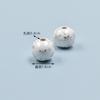 Cuentas de madera con forma de copo de nieve navideño de invierno de 16 mm, cuentas redondas de loto impresas, accesorios decorativos de madera para Navidad.
