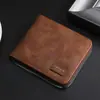 Nueva cartera corta de moda de negocios para hombre con cremallera multifunción, gran capacidad, tarjetero múltiple, monedero al por mayor