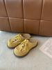 Sapatos Femininos da Moda Outono Novo com Solado Grosso, Renda com Contas e Cadarço, Estilo Canguru Birkenstock, com Aumento Oculto de Altura e Tamancos Fechados