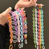 Pulsera Lanyard para Teléfono Cadena de Muñeca Llavero Colgante para Bolso Perla de Colores Dopamina Tacto Mate Antiperdida