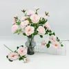 Flor Artificial Realista de Rosa com 3 Cabeças para Decoração de Janela, Flor de Seda para Arranjos de Casamento, Decoração de Casa para Sala de Estar