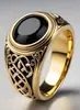 Anillo retro transfronterizo, anillo moderno y versátil tanto para hombres como para mujeres, aleación de zinc, diseño de moda, anillo con patrón flotante