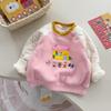 Invierno Estilo Japonés Nuevo Sudadera Cálida Casual Gruesa de Doble Capa para Niños y Niñas Corte Holgado Moderna 9026