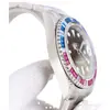Comércio Exterior Transfronteiriço Laojia Diamante Colorido Gmt Pulseira de Aço Inoxidável Automático Mecânico Completo Relógio Masculino Moda Fabricante Lote