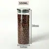 Tapa Redonda de Acero Inoxidable Frasco de Vidrio para Almacenamiento Frasco de Vidrio de Alto Borosilicato para Almacenamiento de Granos de Café y Té Almacenamiento de Granos y Alimentos en la Cocina