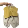 Conjunto de Colete Sem Mangas para Bebê Verão 2025 Novo Menino Bonito e Estiloso Conjunto de Duas Peças para Crianças