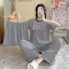 Conjunto de Tres Piezas de Verano para Niñas de Manga Corta y Pantalón Largo de Comercio Exterior, Ropa de Casa de Dibujos Animados de Imitación de Algodón y Seda de Leche, Empaquetado para Envío Transfronterizo