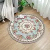 Suministro Exclusivo Transfronterizo de Alfombra de Terciopelo de Cristal, Resistente a las Manchas y Fácil de Mantener, Felpudo, Tapete Absorbente para el Hogar, Alfombra Redonda Estilo Retro Persa