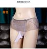 Tanga de Encaje de Talla Grande Japonesa para Hombre Sexy Medias de Seda Ropa Interior jj Set Transparente Sexy Tentación Entrepierna Abierta Ropa Interior Triangular