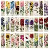 30 marcapáginas de la serie de flores retro de alto valor, transparentes, simples, decorativos para libros, caligrafía y pintura, tarjeta de etiqueta portátil