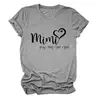 Amazon Ebay Estación Independiente Camiseta Cómoda y Versátil para Mujer Mimi Pray Hug Love Cuello Redondo Manga Corta