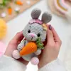 Estación Independiente de Comercio Exterior Transfronteriza Conejo de Pascua Tejido a Crochet Hecho a Mano Puro Muñeco de Lana Adornos al por Mayor