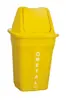 Lixeira de Reciclagem para Metal, 60L, Amarela, com Tampa Basculante