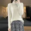Suéter pullover vermelho gola alta estilo nacional com fecho lateral fenda ampla Casual Lã pura novo malha manga longa