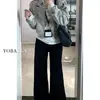 Calça Jeans Flare Preta para Mulheres, Nova Coleção de Outono Plus-Size, Elástica, Emagrecimento, Para Corpo Tipo Pera, Calça Bootcut de Perna Larga