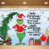 Tela de fondo temática de Grinch navideño de alta venta transfronteriza de Temu con impresión de alta definición para decoración de fotos de fiesta, en stock