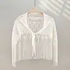 Xale estilo boêmio com franjas, cinto triangular para a cintura, saia em camadas retrô francesa, cortina que cobre o bumbum, peça externa sexy