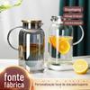 Chaleira de Vidro Transparente de Borossilicato Alto para Água Fria Grande Capacidade Doméstica Branco Frio Chaleira para Água de Alta Temperatura Bule para Chá Chaleira para Água de Geladeira