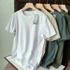 Mesmo Estilo dos Pássaros! Produto Esportivo Pai Secagem Rápida Elástico Escovado Primavera e Verão Masculino Esportivo Casual Gola Redonda Manga Curta Camisetas Tops