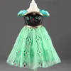 Vestido de Anna Elsa de Frozen Exportación Europea y Americana Ropa Infantil Vestido para Niñas Vestido de Festival para Niños