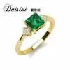 Anillo de plata de ley S925 Daisini Anillo de cultivo de gema esmeralda de lujo de alta gama de nicho para mujer anillo de moda