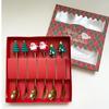 Conjunto de Colheres de Natal Fofas Transfronteiriças Colher de Café Colher Criativa para Mexer Garfo Caixa de Presente de Natal Utensílios de Mesa Garfo de Sobremesa