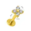 Brincos mais vendidos da Amazon transfronteiriços F136 liga de titânio zircônia branca ear cuffs, brincos versáteis de luxo leve na cor dourada