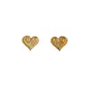 Aretes de Corazón Esmerilado, Lujo Ligero y Sensación de Alta Gama, Aretes de Diseño Nicho, Accesorios de Oreja Minimalistas Elegantes y Únicos