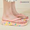 Chanclas de Suela Gruesa Luofu para Mujer Verano para Exterior Nuevas Chanclas Simples Casuales Zapatos de Playa para la Orilla del Mar
