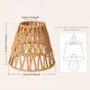 Abajur de Lustre Tecido Lanterna Criativa Abajur Tecido com Corda de Papel Boêmia Luminária Pendente para Quarto Abajur de Concha Fábrica