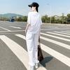 Conjunto de Ropa Deportiva Casual de Moda para Mujer de Estilo Europeo Verano Talla Grande Trendy Pantalones de Pierna Ancha Conjunto de Dos Piezas