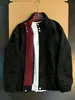 Chaqueta de color contrastante para hombre con cuello alto, textura de gamuza, estilo retro, para el día a día, casual, nueva colección primavera y otoño, estilo para parejas