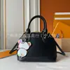 Bolso Transfronterizo Nuevo Bolso de Axila Cuero Genuino Flor de Cerezo Presbicia Versátil Moda Tendencia Bolso Cuadrado Pequeño Bolso de Hombro Único Cruzado
