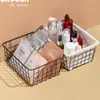 Cesta de Almacenamiento de Hierro Japonés Cesta de Almacenamiento de Snacks para Cocina Cesta de Juguetes de Escritorio Caja de Almacenamiento para Cosméticos Baño Mascarillas