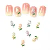 Arte de Uñas Tulipán Joyería Aleación Textura Estilo Lujo Ligero Gota de Aceite Flor de Rosa Popular Diamante de Uña Flor Diamante Estilo Caliente Accesorios