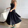 Vestido de Noite com Alça Fina Estilo Europeu e Americano Amazon 2026 Novo Modelo Festa de Aniversário Elegante Longo Vestido de Cetim